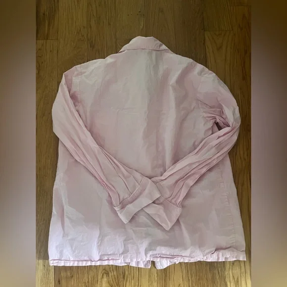 SKIMS Cotton Poplin Button Up Shirt Collared Baby Pink Oversized Sleep Size M - Picture 5 of 10